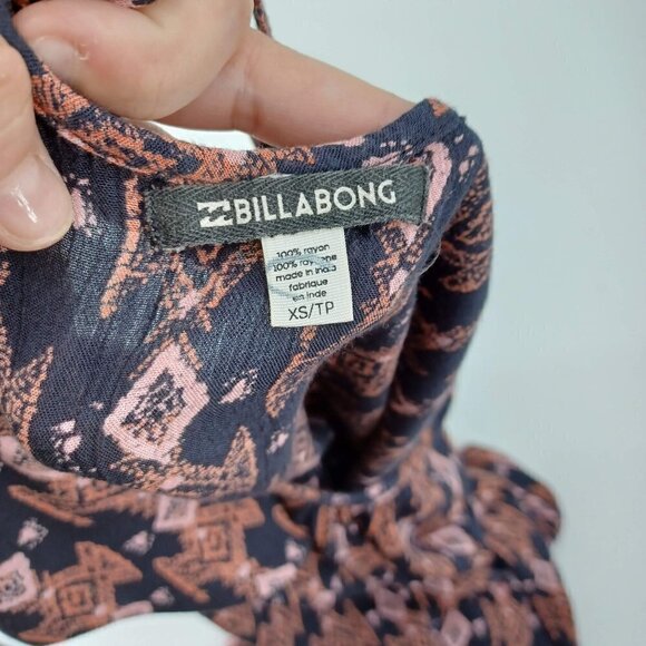 Billabong Tribal Print Shift Dress Women's XS Mini Boho Festival Hippie Beach - Picture 6 of 10